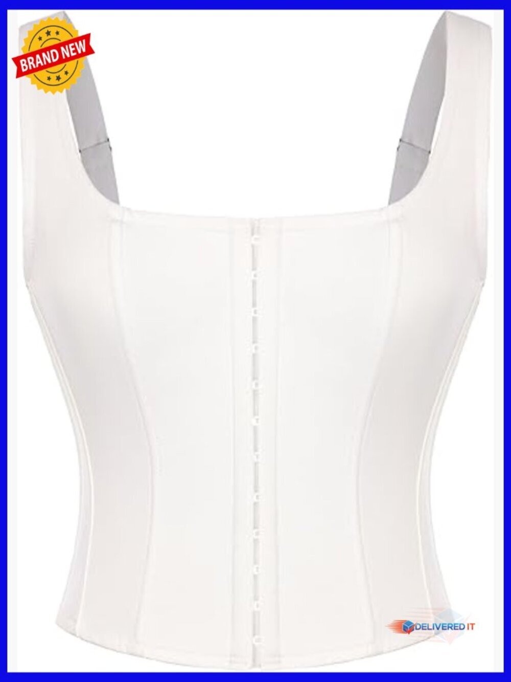 Square Neck Corset Bustier Top Back Lace Up Sleeveless Crop Top